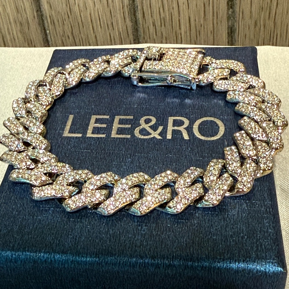 Silver-Tone Women's Moissanite Bracelet